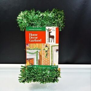 Vintage Home Decor Garland VELVET TOUCH 15ft Green Tinsel Christmas Indoor Outdo